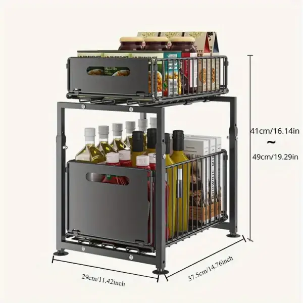 2-Tier Slide Out Cabinet Organizer