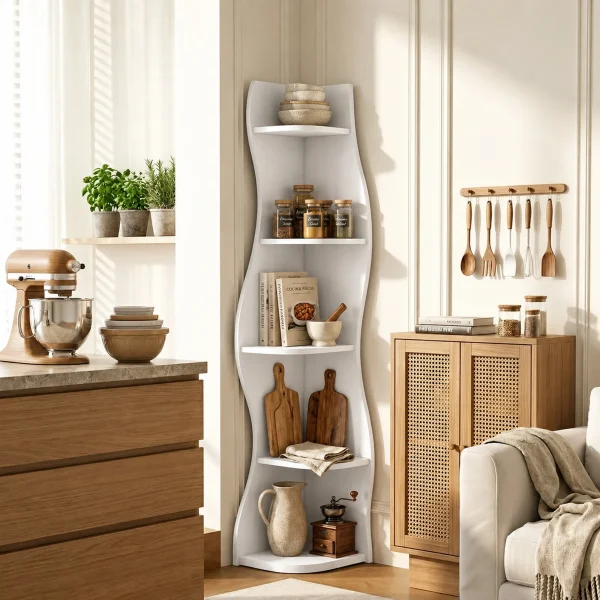 5 Tier Wavy Corner Shelf